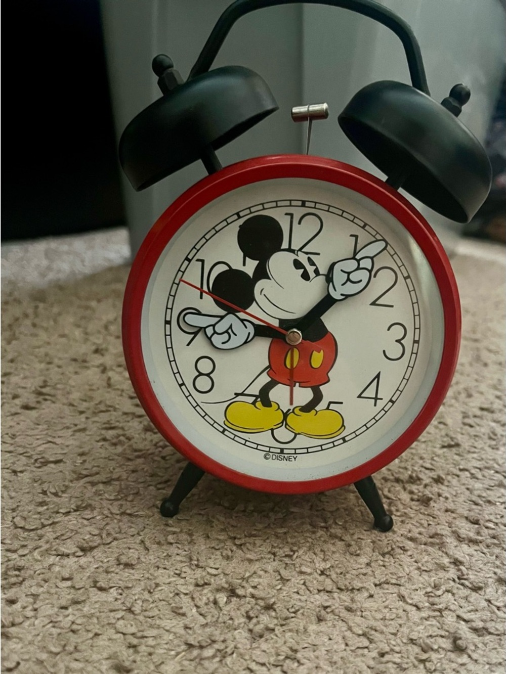 Disney Mickey Mouse Red and Black Retro Alarm Clock Decoration Only - Picture 3 of 8